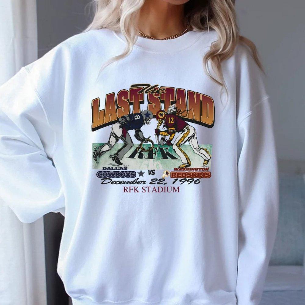 Dallas Cowboys 1996 The Last Stand Football White Crewneck Sweatshirt